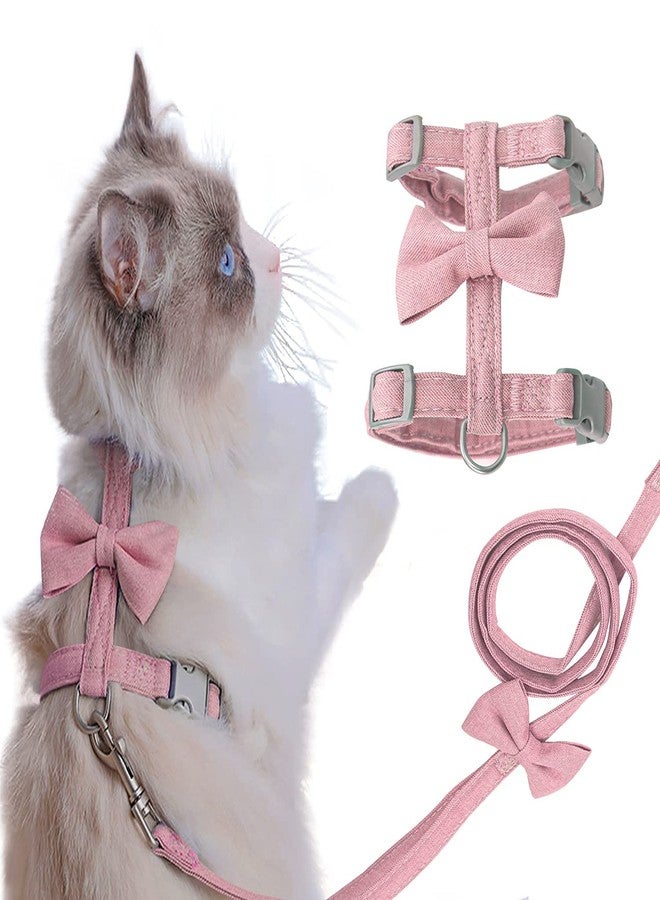 Ddzmz Soft Mesh Breathable Cat Harness and Leash - Escape Proof, Adjustable Pets Vest Harness for Cat, Kitten, Puppy, Rabbit, Ferret - Pink, L Size - Image 1